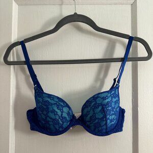 Blue/Teal Lace Demi Bra 32C